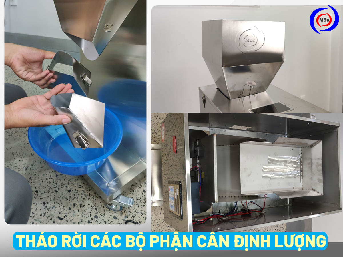 Tháo rời các bộ phận của máy cân định lượng Tháo rời các bộ phận của máy cân định lượng