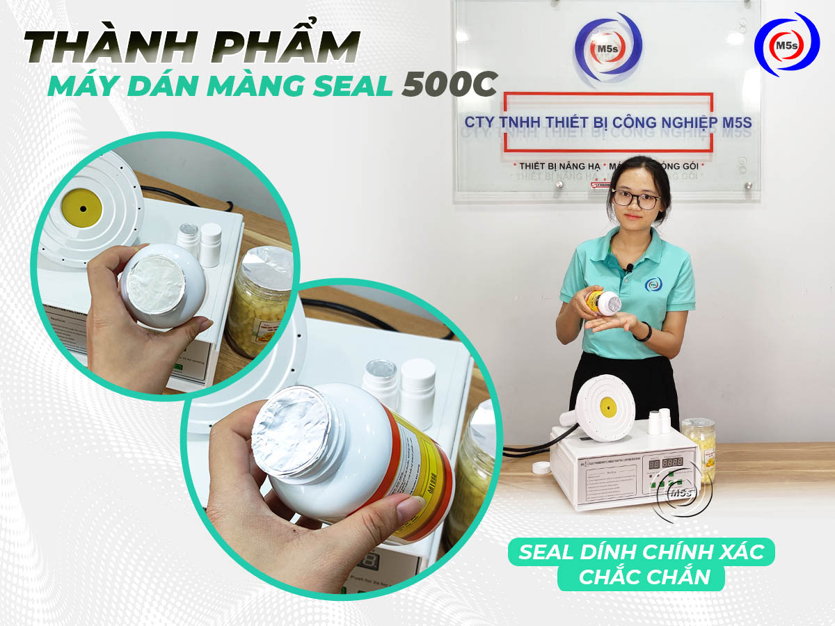 Máy dán màng seal 500c - Đường kính seal 130 mm