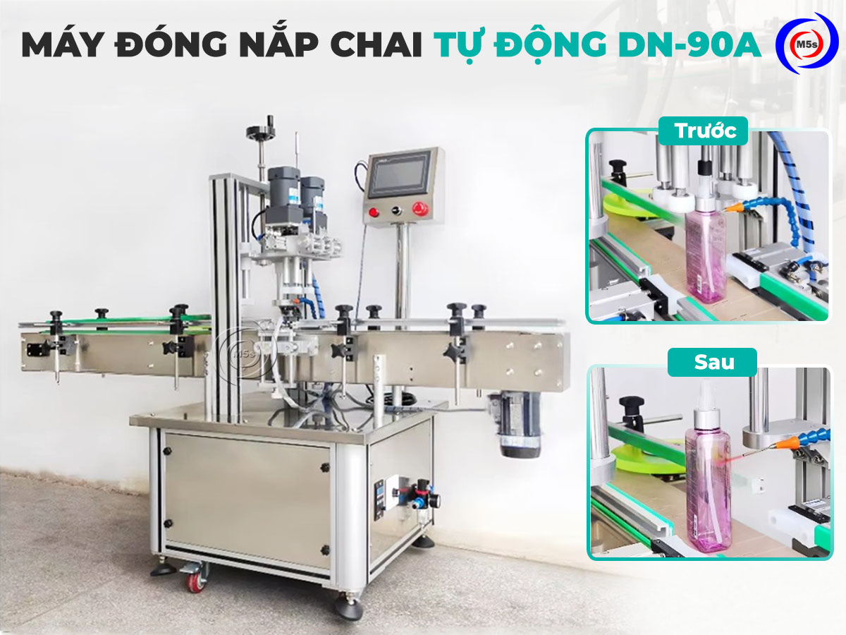 thực tế máy đóng nắp chai tự động DN-90A thực tế máy đóng nắp chai tự động DN-90A