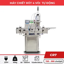 Máy chiết rót 4 vòi tự động (chất lỏng) CR7