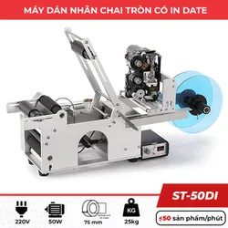Máy dán nhãn chai lọ có in date ST-50D