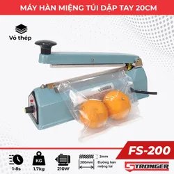Máy hàn miệng túi mini dập tay STRONGER FS-200 [ Vỏ thép ]