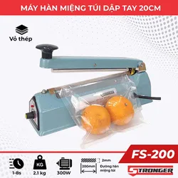 Máy hàn miệng túi mini dập tay STRONGER FS-200 [ Vỏ thép ]
