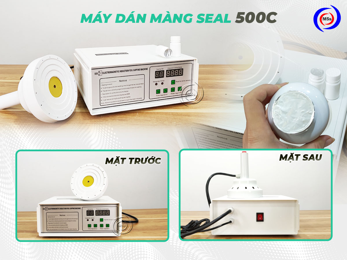 Máy dán màng seal 500c - Đường kính seal 130 mm