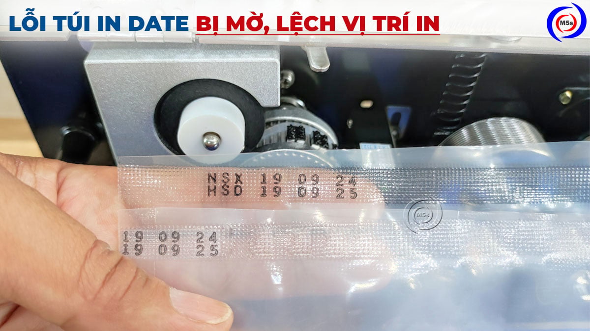 túi in date bị mờ, lệch vị trí in túi in date bị mờ, lệch vị trí in