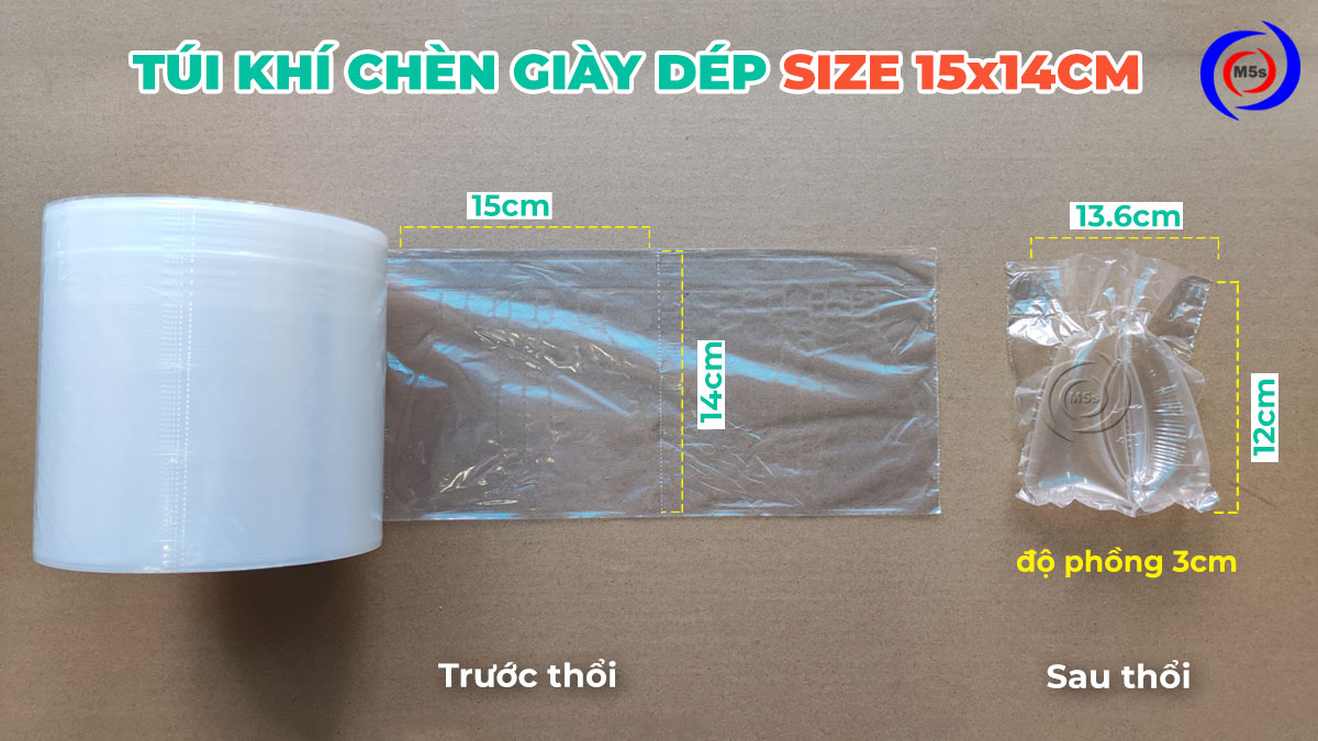túi khí chèn giày dép size 15cmx14cm túi khí chèn giày dép size 15cmx14cm