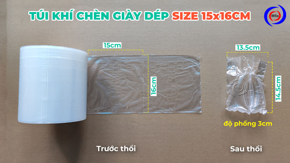 túi khí giữ form giày dép size 15cmx16cm túi khí giữ form giày dép size 15cmx16cm
