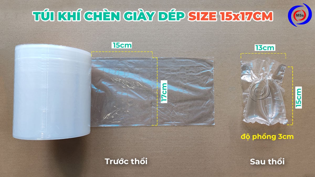 túi khí chèn giày dép size 15cmx17cm túi khí chèn giày dép size 15cmx17cm