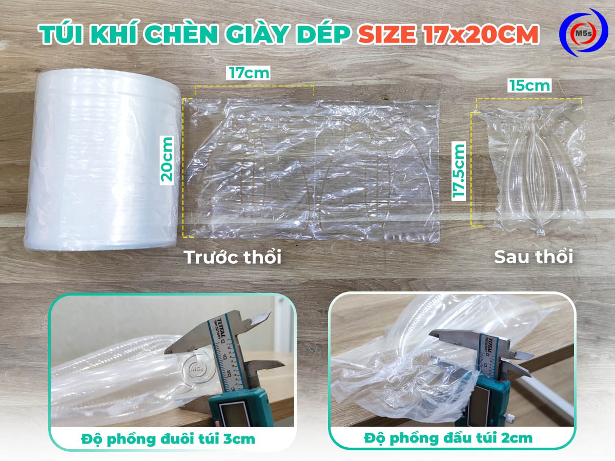 túi khí giữ form chèn giày dép size 17cmx20cm túi khí giữ form chèn giày dép size 17cmx20cm
