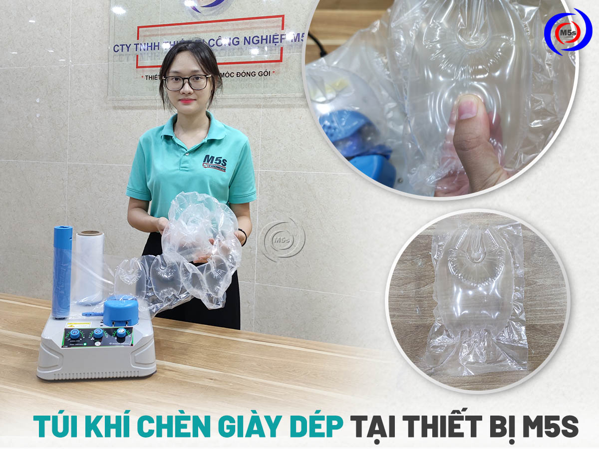 Túi khí chèn giày dép tại công ty Thiết bị M5s Túi khí chèn giày dép tại công ty Thiết bị M5s