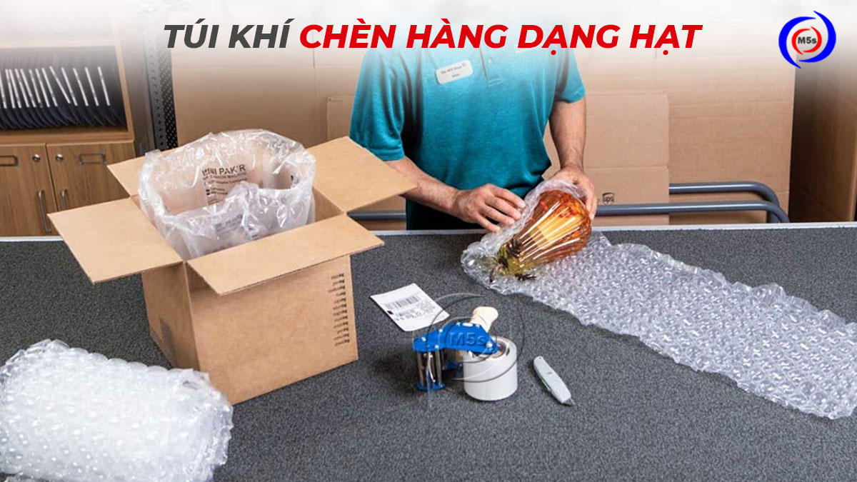 Túi khí chèn hàng thùng carton dạng hạt Túi khí chèn hàng thùng carton dạng hạt