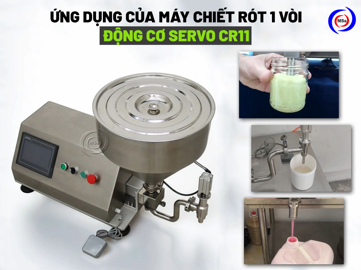 Ứng dụng của máy chiết rót 1 vòi động cơ Servo CR11 Ứng dụng của máy chiết rót 1 vòi động cơ Servo CR11