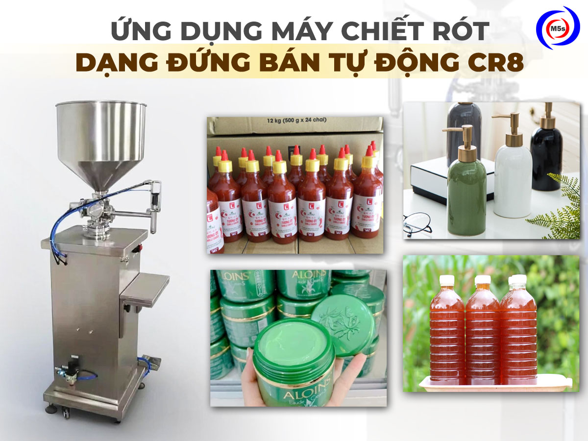 ứng dụng của máy chiết rót khí nén dạng đứng CR8 ứng dụng của máy chiết rót khí nén dạng đứng CR8