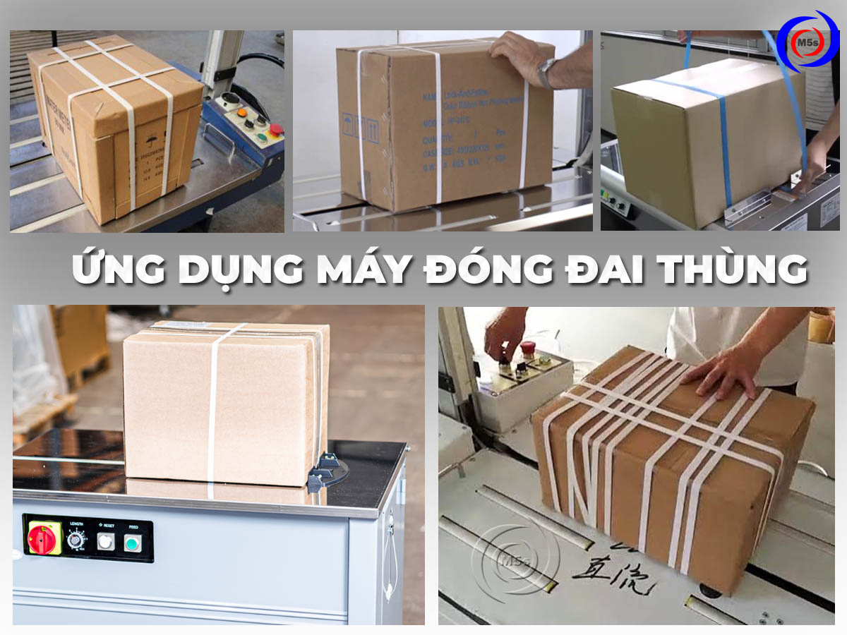 Ứng dụng máy đóng đai thùng carton Ứng dụng máy đóng đai thùng carton