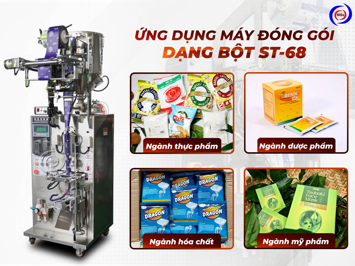 ứng dụng máy đóng gói dạng bột ST-68 ứng dụng máy đóng gói dạng bột ST-68