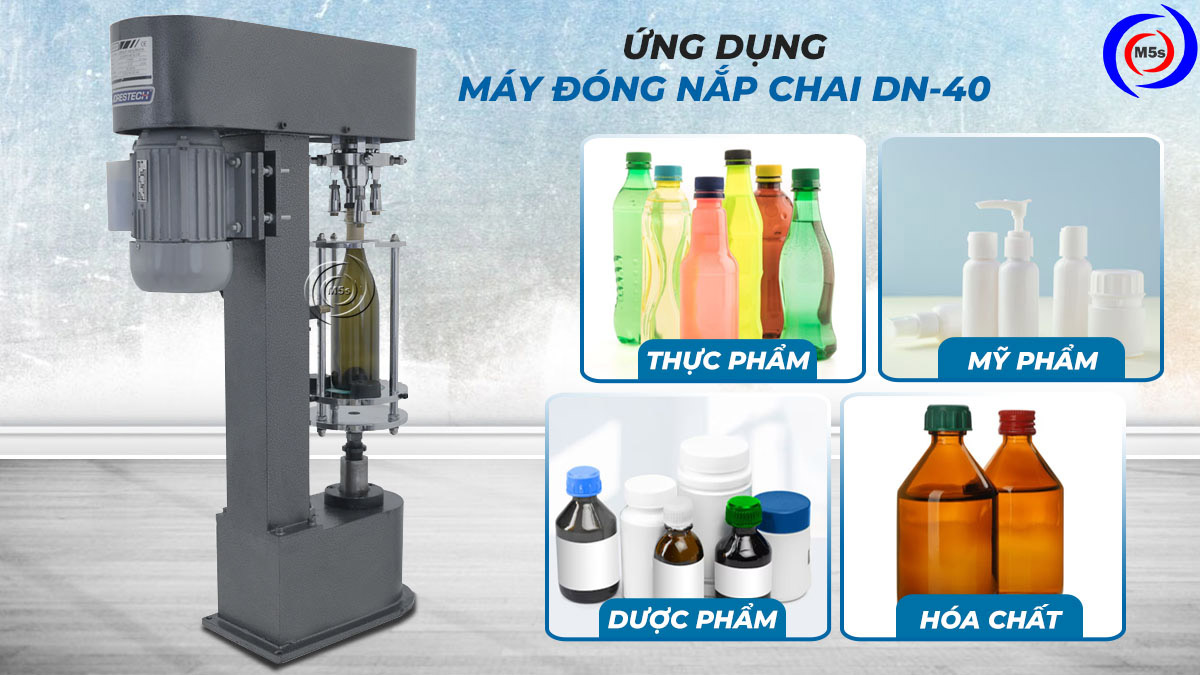 ứng dụng máy đóng nắp chai DN-40 ứng dụng máy đóng nắp chai DN-40
