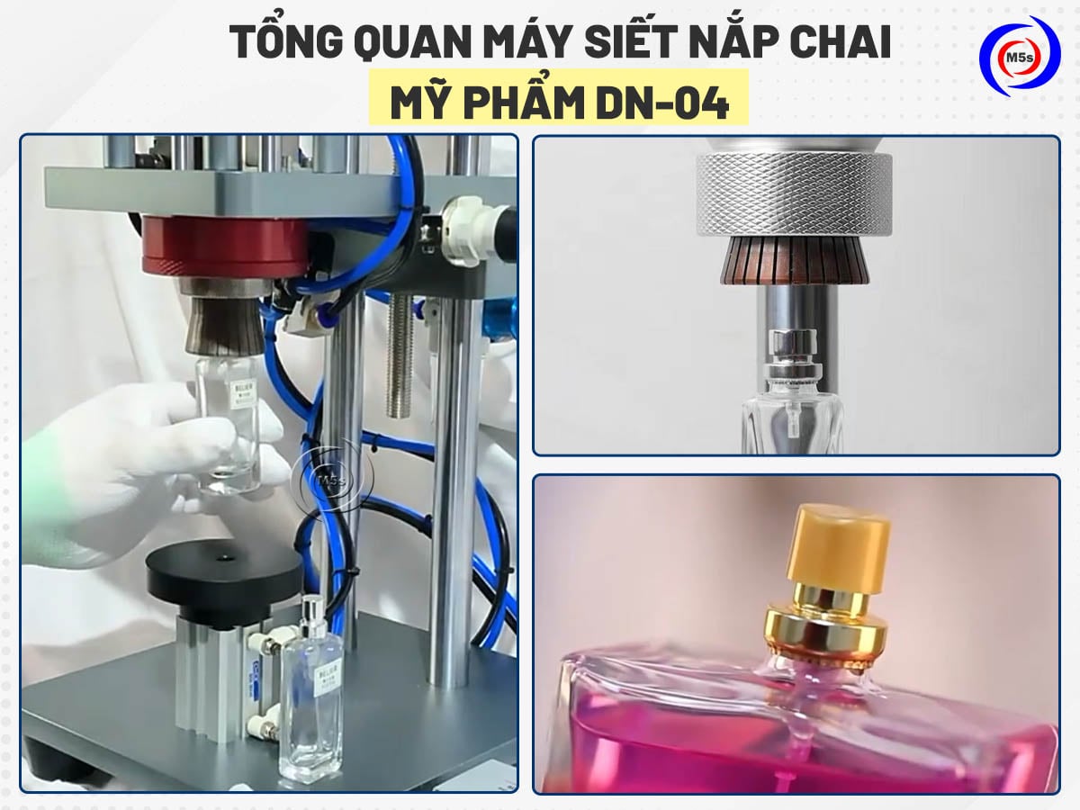 ứng dụng máy siết nắp chai bán tự động DN-04 ứng dụng máy siết nắp chai bán tự động DN-04