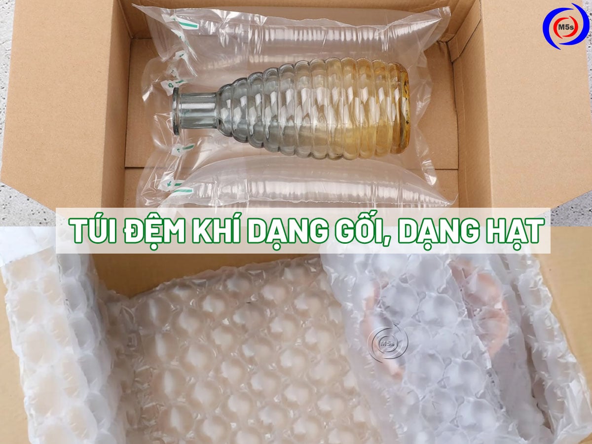 đóng gói hàng bằng túi đệm khí dạng gối, dạng hạt đóng gói hàng bằng túi đệm khí dạng gối, dạng hạt