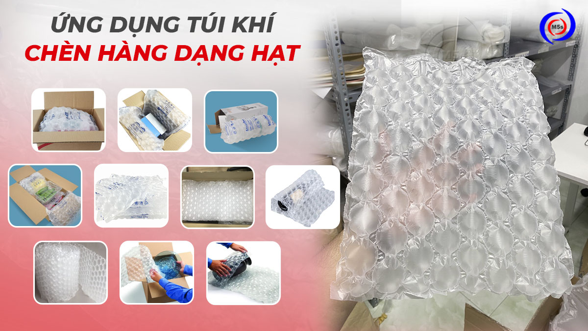 Túi khí chèn hàng thùng carton dạng hạt Túi khí chèn hàng thùng carton dạng hạt