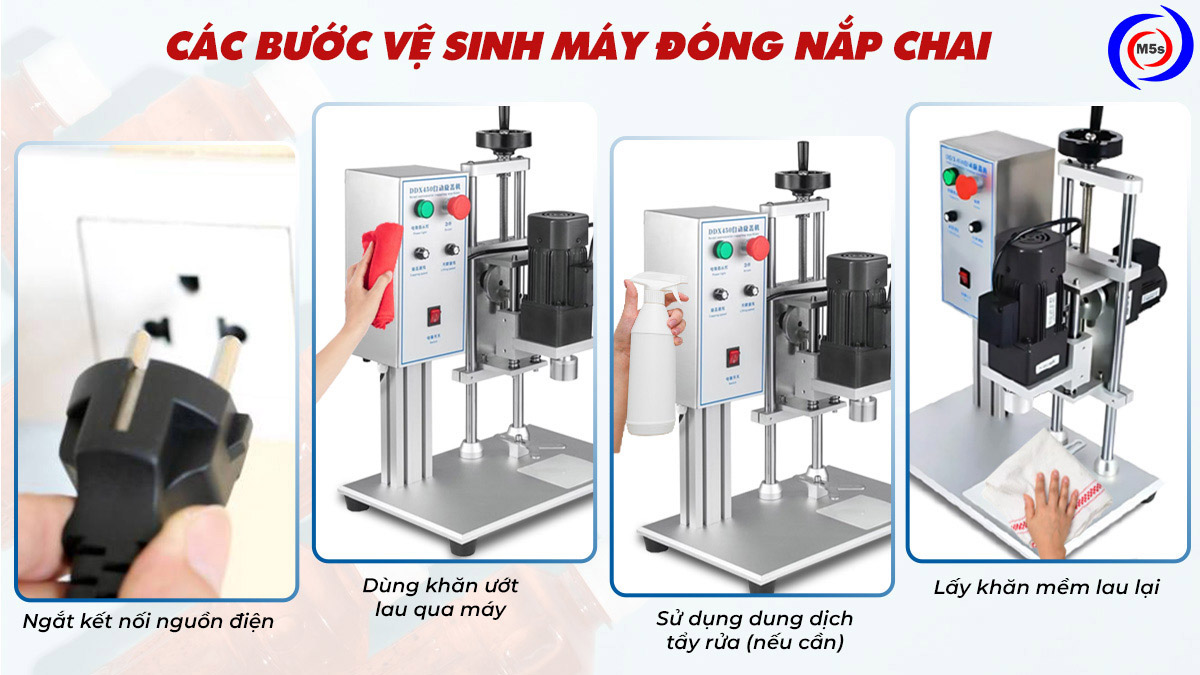 các bước vệ sinh máy đóng nắp chai các bước vệ sinh máy đóng nắp chai