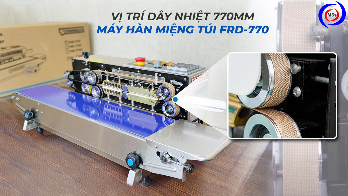 Vị trí dây nhiệt trên máy hàn miệng túi Vị trí dây nhiệt trên máy hàn miệng túi
