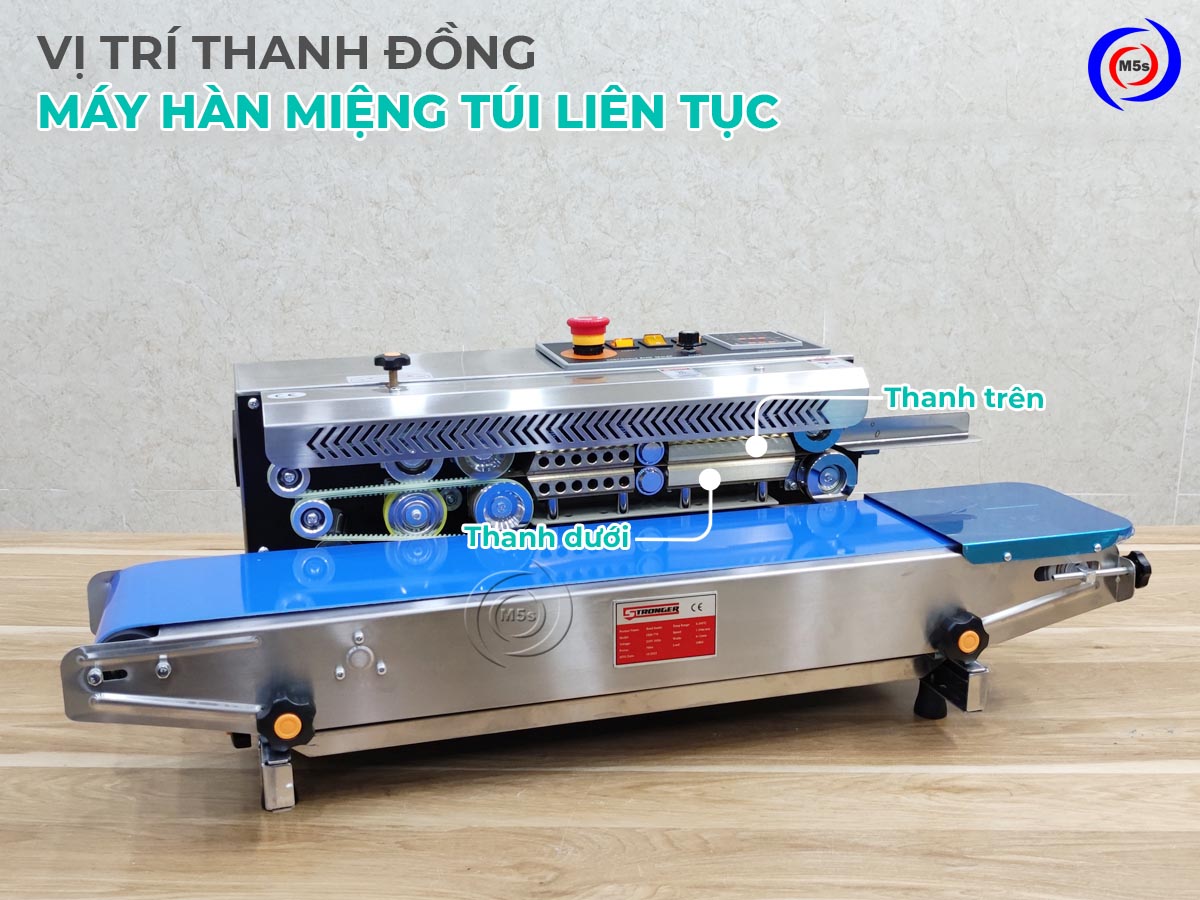 Vị trí thanh đồng của máy hàn miệng túi liên tục Vị trí thanh đồng của máy hàn miệng túi liên tục