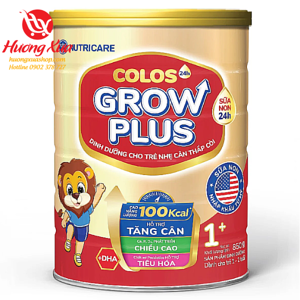 Sữa Nutricare Colos24h Grow Plus 1+ 850g (1 - 10 tuổi)