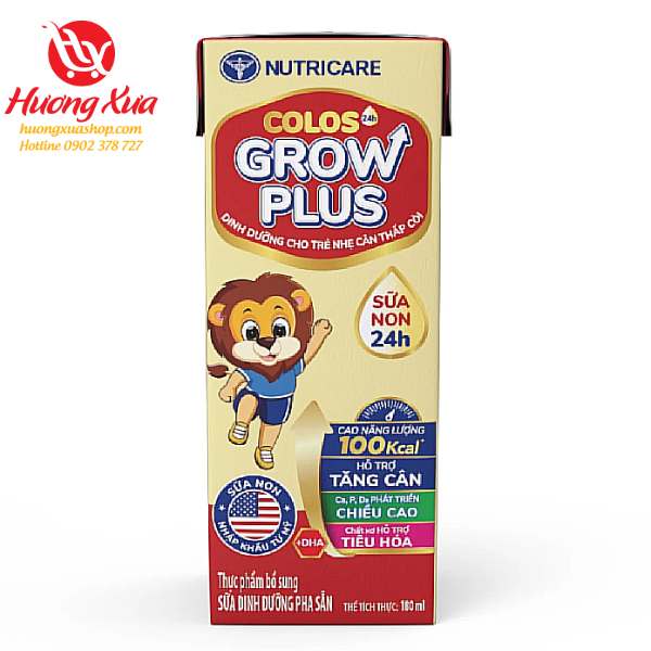 Sữa Pha Sẵn Nutricare Colos24h Grow Plus 180ml (Thùng 48 hộp)