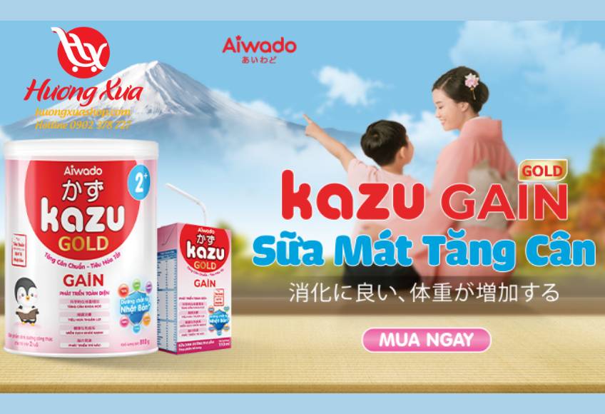 CTKM Sữa Kazu Gain “Sữa Mát Tăng Cân ”