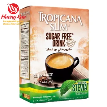 CÀ PHÊ ĂN KIÊNG TROPICANA SLIM LATTE VỚI CHIẾT XUẤT CỎ NGỌT