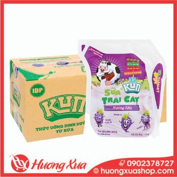 Thùng 24 túi sữa trái cây LiF Kun hương nho 110ml