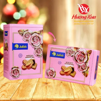 Bánh quy Julie's Assorted Biscuits 165g HT chữ nhật đứng nhỏ hình hoa hồng