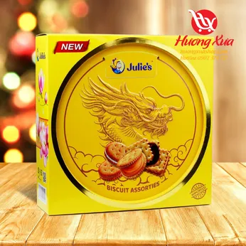 Bánh quy Julie's Assorted Biscuits 300g HT  tròn hình rồng