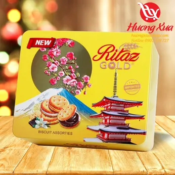 Bánh quy Ritaz Gold Assorted Biscuits 165g HT chữ nhật nhỏ hình ngôi nhà
