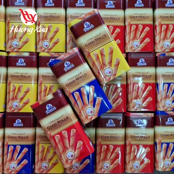 Bánh trứng cuộn Dominate Hộp sắt vị trứng muối 200gr( Màu đỏ và vàng và xanh )