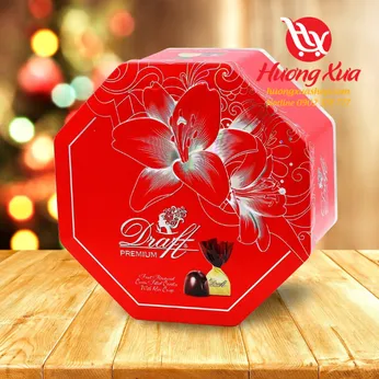 Sô cô la Draft nhân cốm giòn & kem vị trái cây 180g HT bát giác  hình hoa