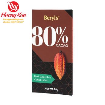 Chocolate Beryl's Cacao 80% Không Đường 85G