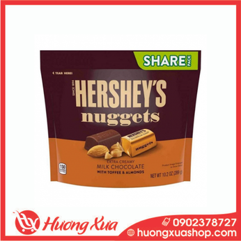 Socola sữa hạnh nhân Hershey Mỹ Hershey’s Nuggets Milk Chocolate with Almonds 286g