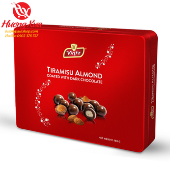 Chocolate Vintz Hộp Thiếc Tiramisu Hạt Hạnh & Hạt Phỉ Đỏ 180 G