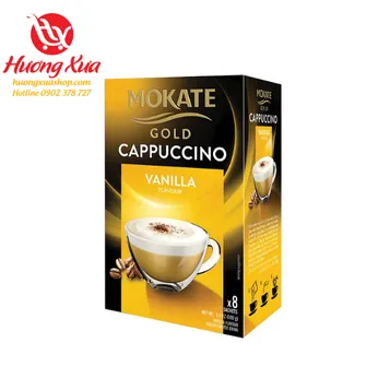 Cà Phê Mokate Gold Cappuccino Vanilla Hộp Giấy 100g