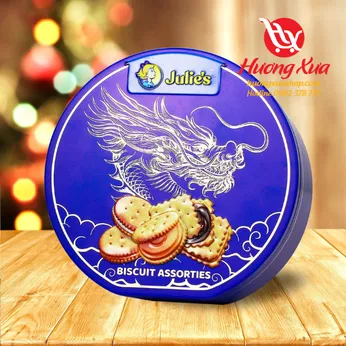 Bánh quy Julie's Assorted Biscuits 100g HT tròn vạt đáy hình rồng