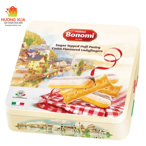 Bánh Bonomi Cocoa Ladyfingers & Sugar Topped Puff Pastry 2