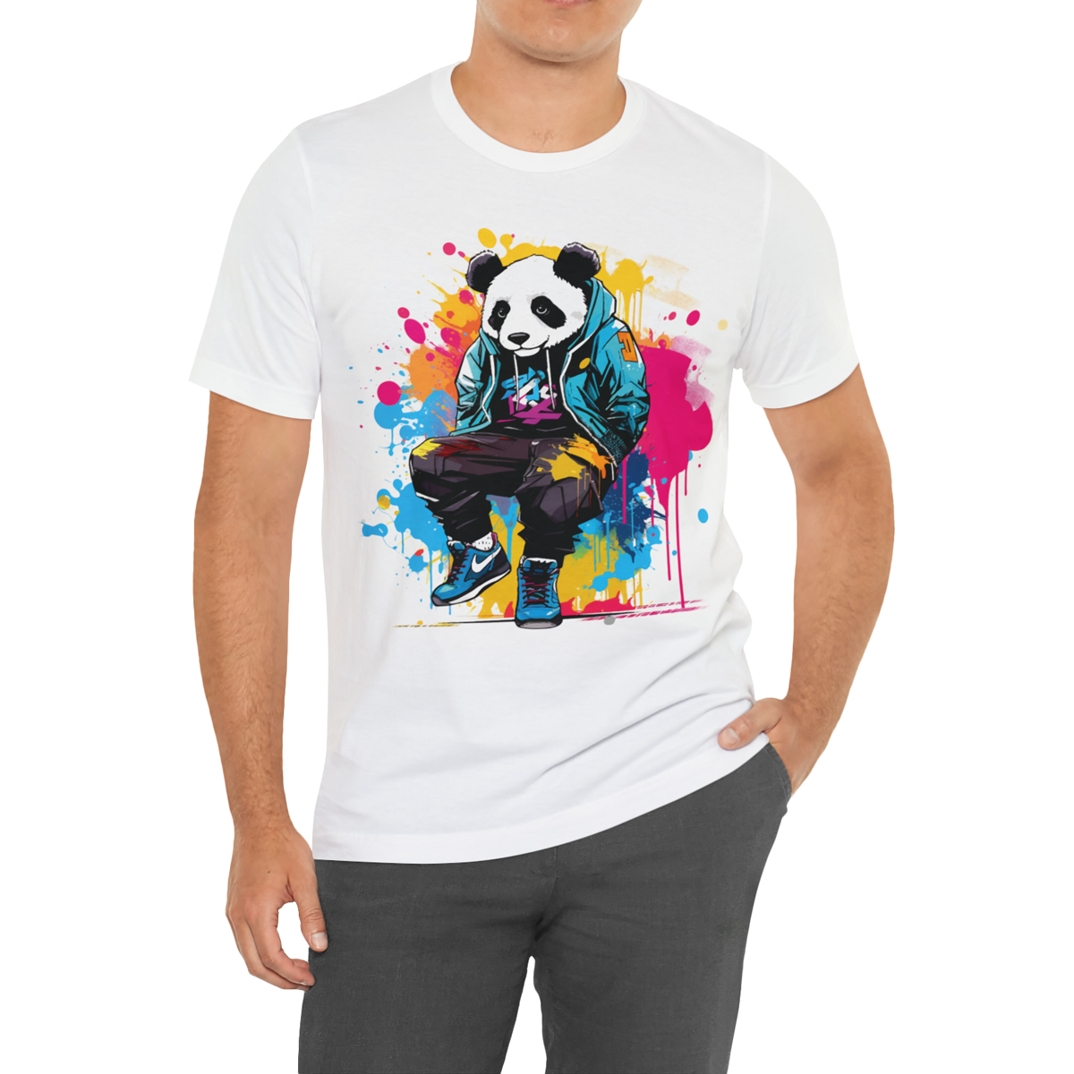 Áo Thun Nữ Màu Trắng In Hình Gấu Trúc Panda DLX35