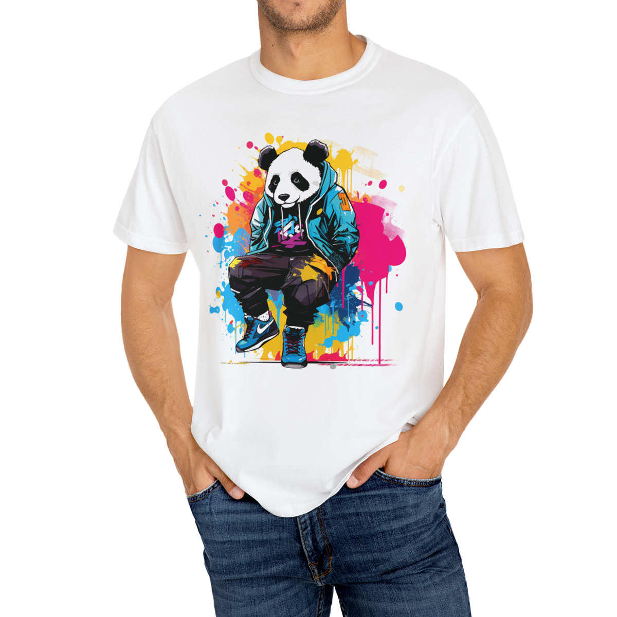 Áo Thun Nữ Màu Trắng In Hình Gấu Trúc Panda DLX35