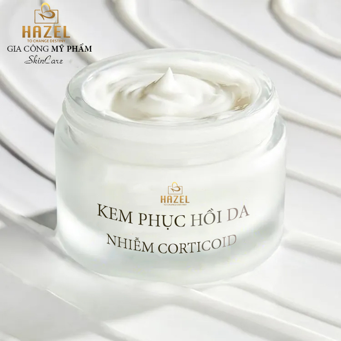 Gia công kem dưỡng phục hồi da bị nhiễm corticoid- Gia công mỹ phẩm phục hồi da HAZEL Gia công kem dưỡng phục hồi da bị nhiễm corticoid- Gia công mỹ phẩm phục hồi da HAZEL