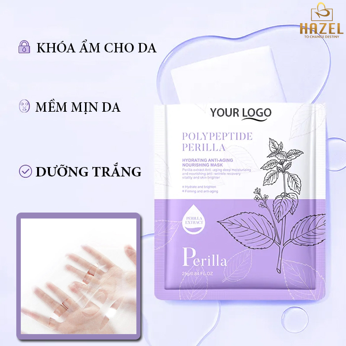 Gia công mặt nạ tía tô siêu dưỡng ẩm cho da: Nhà máy gia công mỹ phẩm HAZEL Gia công mặt nạ tía tô siêu dưỡng ẩm cho da: Nhà máy gia công mỹ phẩm HAZEL