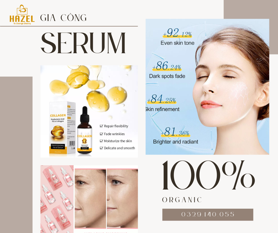 Gia công serum tái tạo da đa năng hiệu quả cao HAZEL Gia công serum tái tạo da đa năng hiệu quả cao HAZEL