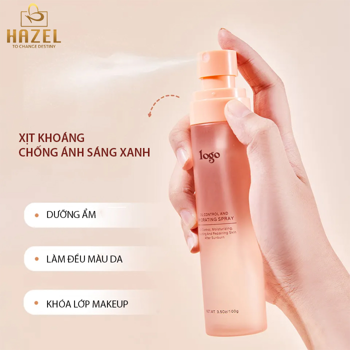 Gia công xịt khoáng chống ánh sáng xanh 3 IN 1: làm dịu, cấp ẩm, bảo vệ da- Gia công mỹ phẩm HAZEL Gia công xịt khoáng chống ánh sáng xanh 3 IN 1: làm dịu, cấp ẩm, bảo vệ da- Gia công mỹ phẩm HAZEL