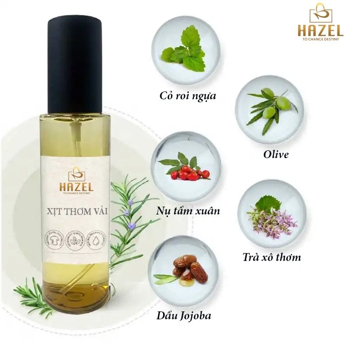 Gia công xịt thơm vải khử mùi THƠM MÁT- KHÁNG KHUẨN: Gia công mỹ phẩm khử mùi HAZEL Gia công xịt thơm vải khử mùi THƠM MÁT- KHÁNG KHUẨN: Gia công mỹ phẩm khử mùi HAZEL