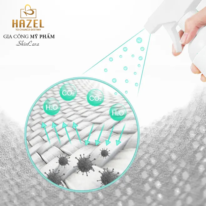 Gia công xịt thơm vải lưu hương lâu, diệt khuẩn 48 giờ: Gia công mỹ phẩm HAZEL Gia công xịt thơm vải lưu hương lâu, diệt khuẩn 48 giờ: Gia công mỹ phẩm HAZEL